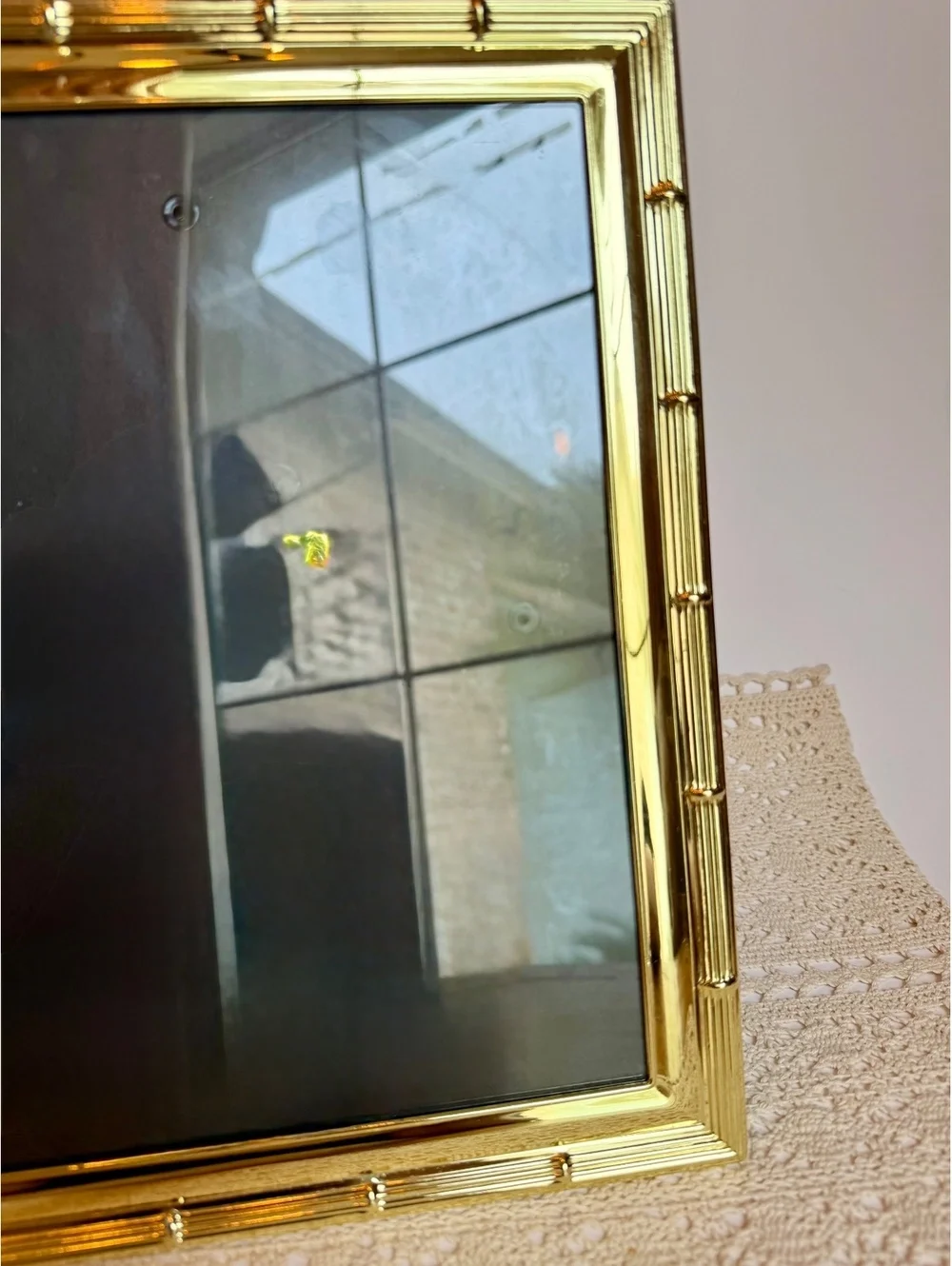 Vintage Burnes of BostoGold Bamboo Picture Frame 8x10 Brass Look